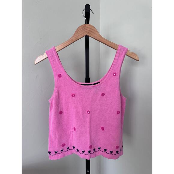 No Boundaries 90s Vintage Knitted Pink Tank Top Womens - Picture 1 of 3
